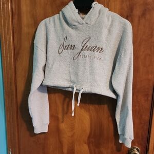 Tan San Juan Cropped Hoodie